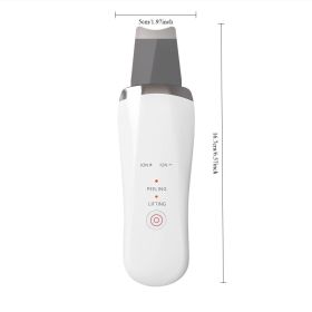 Electric Ultrasonic Skin Scrubber Face Spatula Home Ultrasonic Skin Scrubber Facial Cleaner Handheld Mini Derma Galvanica Tightening Face Scrubbe (option: Wihie)