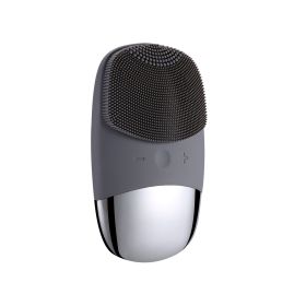 Mini Silicone Electric Face Cleansing Brush Electric Facial Cleanser Facial Cleansing Brush Skin Massager Skin Care Tools (option: Black-Electric-DC)